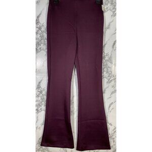 Maurices Womens Size XS High Rise Flare Pants Plum Purple Stretch Silky